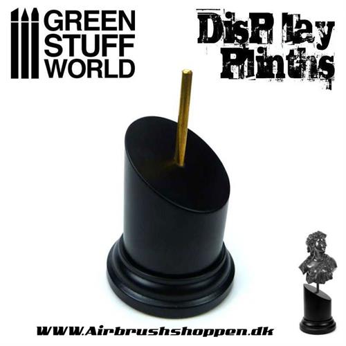 Tapered Round Bust Plinth   -  5x5cm  -  Black rund